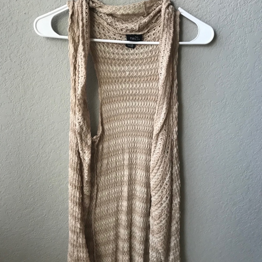 tan cardigan